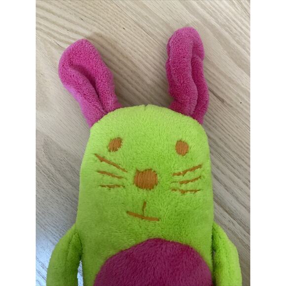 Elegant Baby Green Lime Pink Bunny Plush Stuffed Long Body Arms Hook Hand Feet - Picture 2 of 10